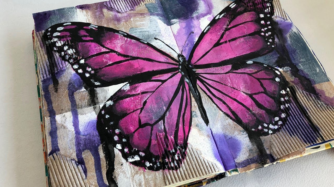 Tutorial Mariposa sobre collage de medios mixtos