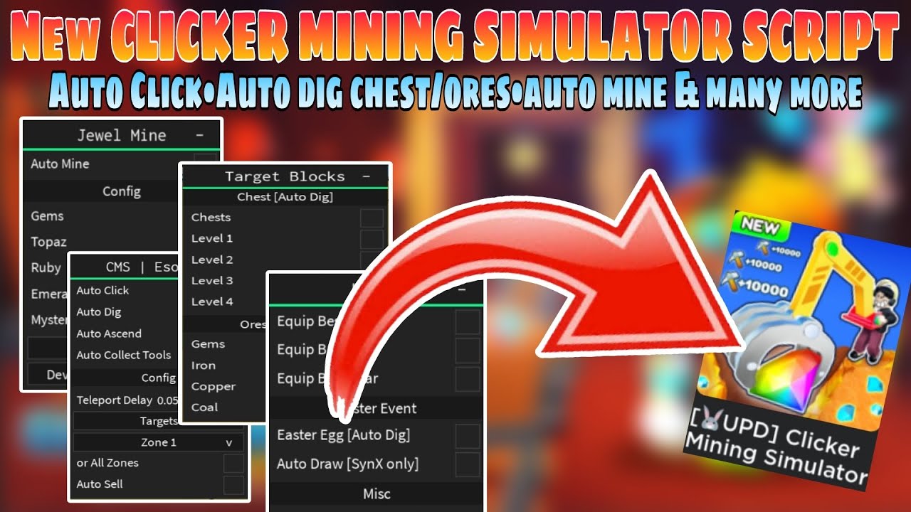 NEW Best [🐰UPD] Clicker Mining Simulator Script | Mobile&bull;PC | Hydrogen&bull;Delta&bull;Fluxus