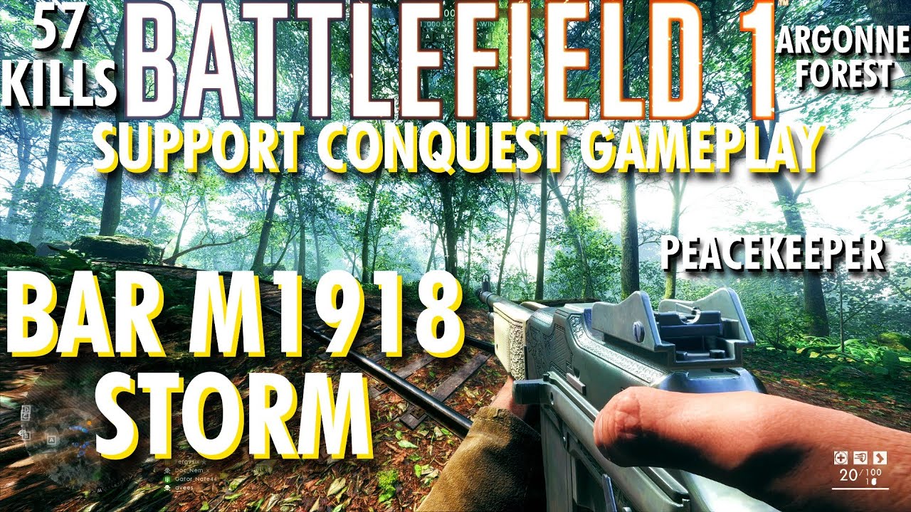 The Bar Is My Hands Down Favorite... Bar M1918 Storm Gameplay - Battlefield 1 Conquest No Commentary