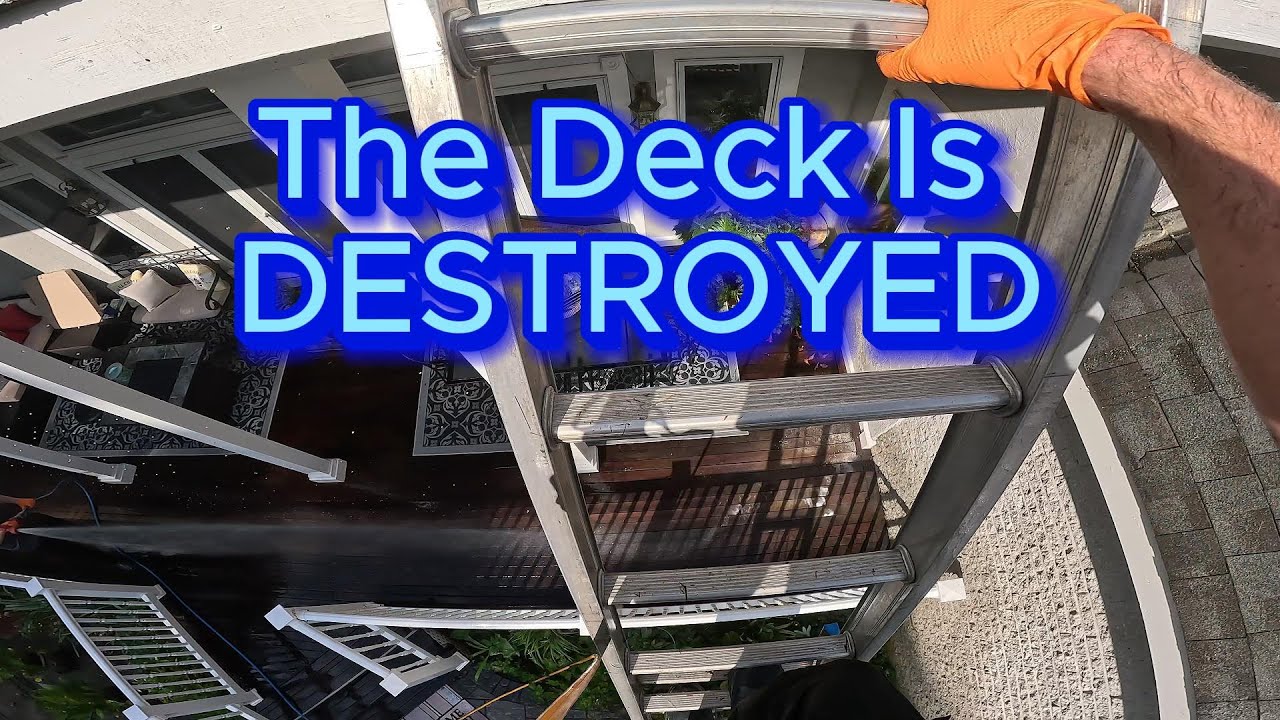 We Destroyed Our Customers Deck Roof Cleaning w/ NO GUTTERS