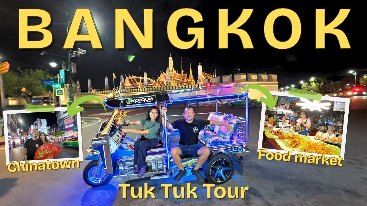 Tuk Tuk Tour di Bangkok 🇹🇭 Ke Food Market & Temples di Malam Hari