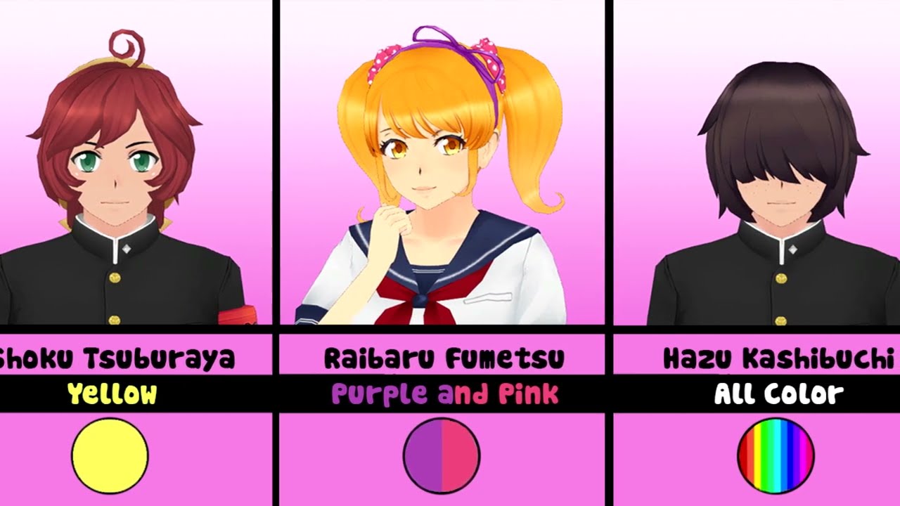 Yandere Simulator Characters and They Favorite Color
