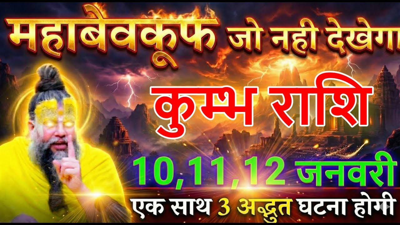 कुम्भ राशि 09,10,11 फरवरी 2026 पागल होने वाले हो तुम ऐसी खुशखबरी लेकर आया हूं kumbhrashi