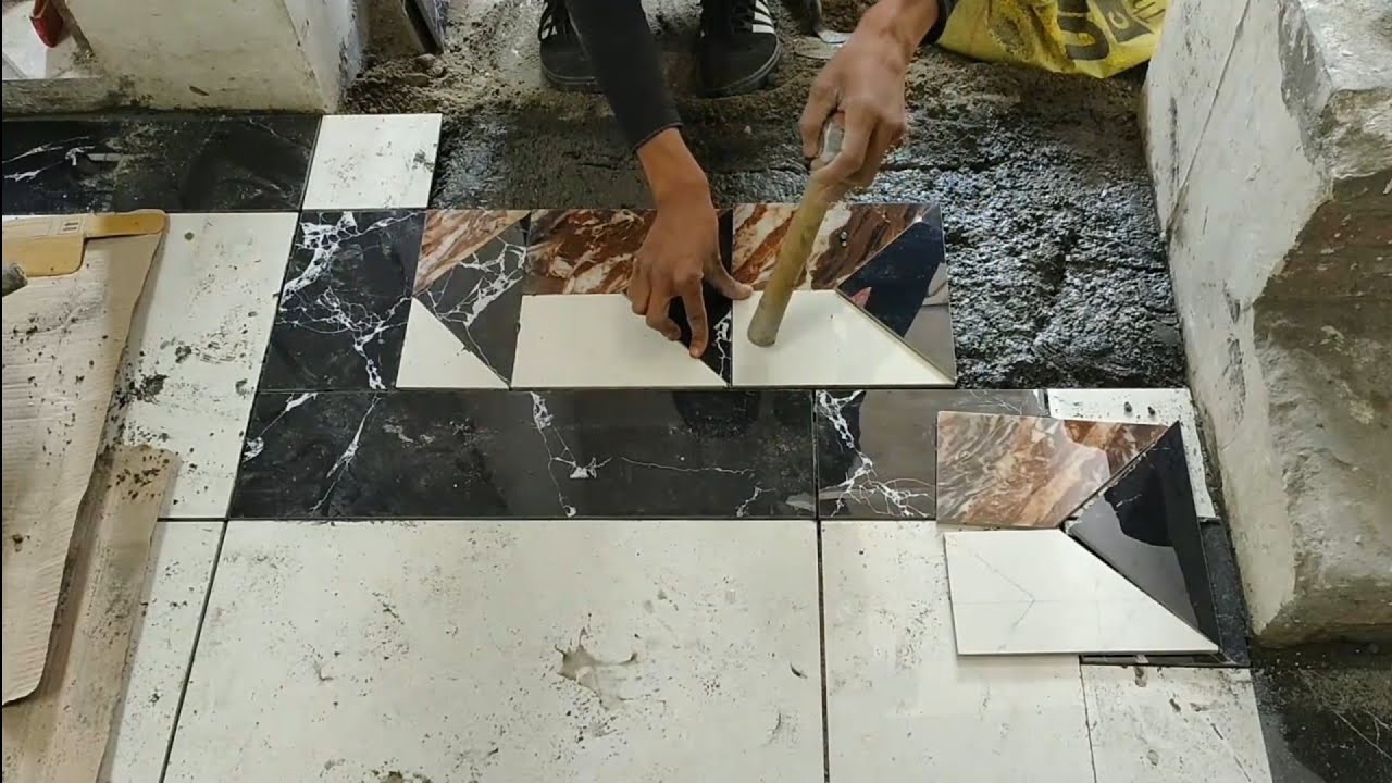 How to install new doormat design in floor tiles