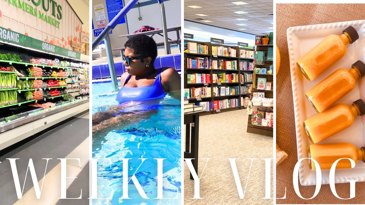 vlog | productive last week of pregnancy, wellness shots, pool time, skincare, shopping, cooking