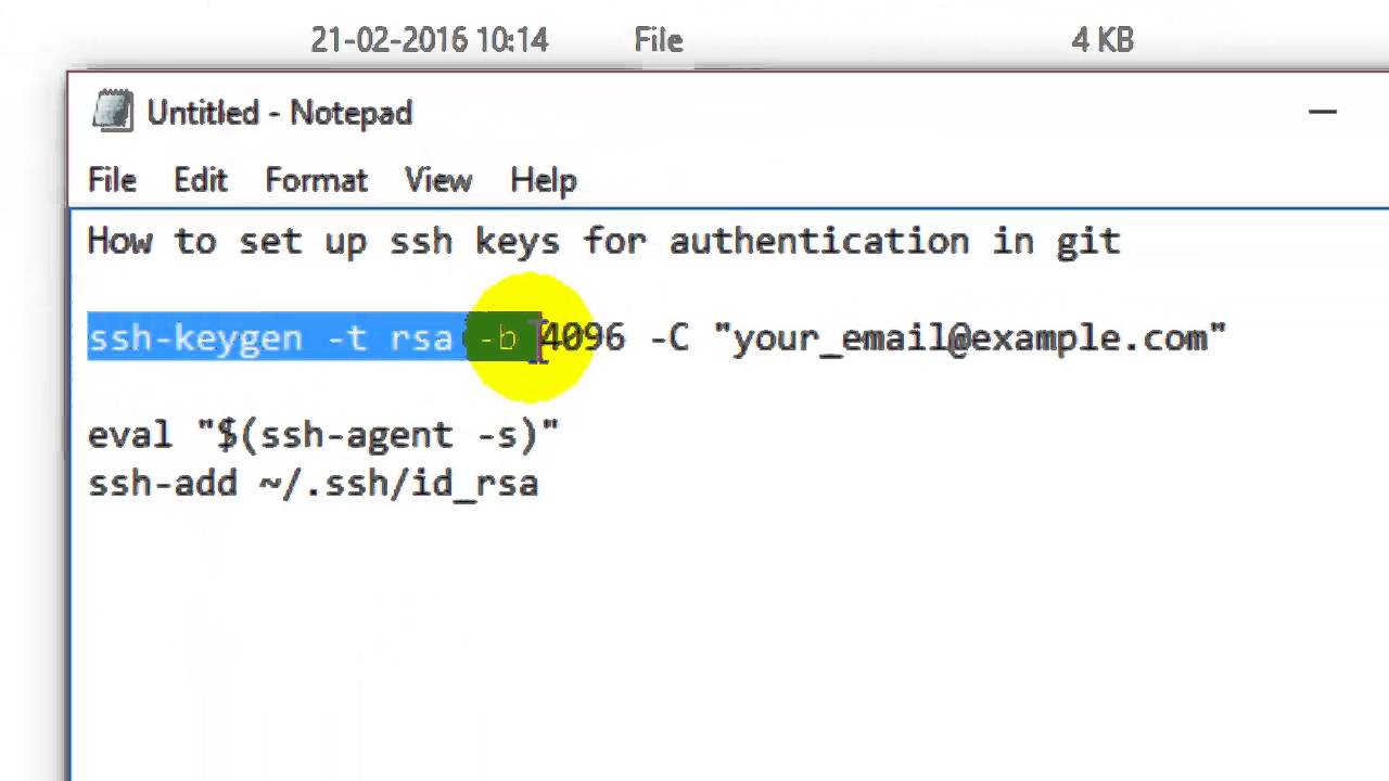 How to set up ssh keys for authentication in git