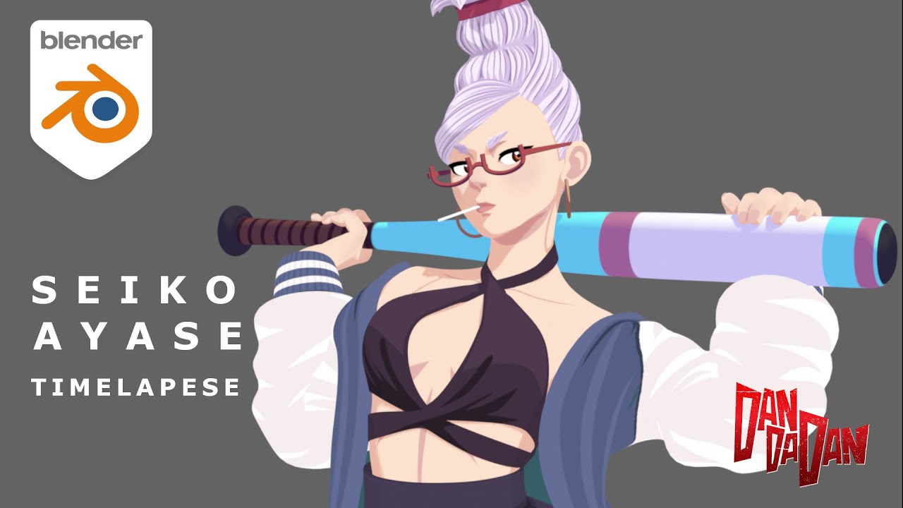 Blender character modeling timelapse - Seiko Ayase - DANDADAN