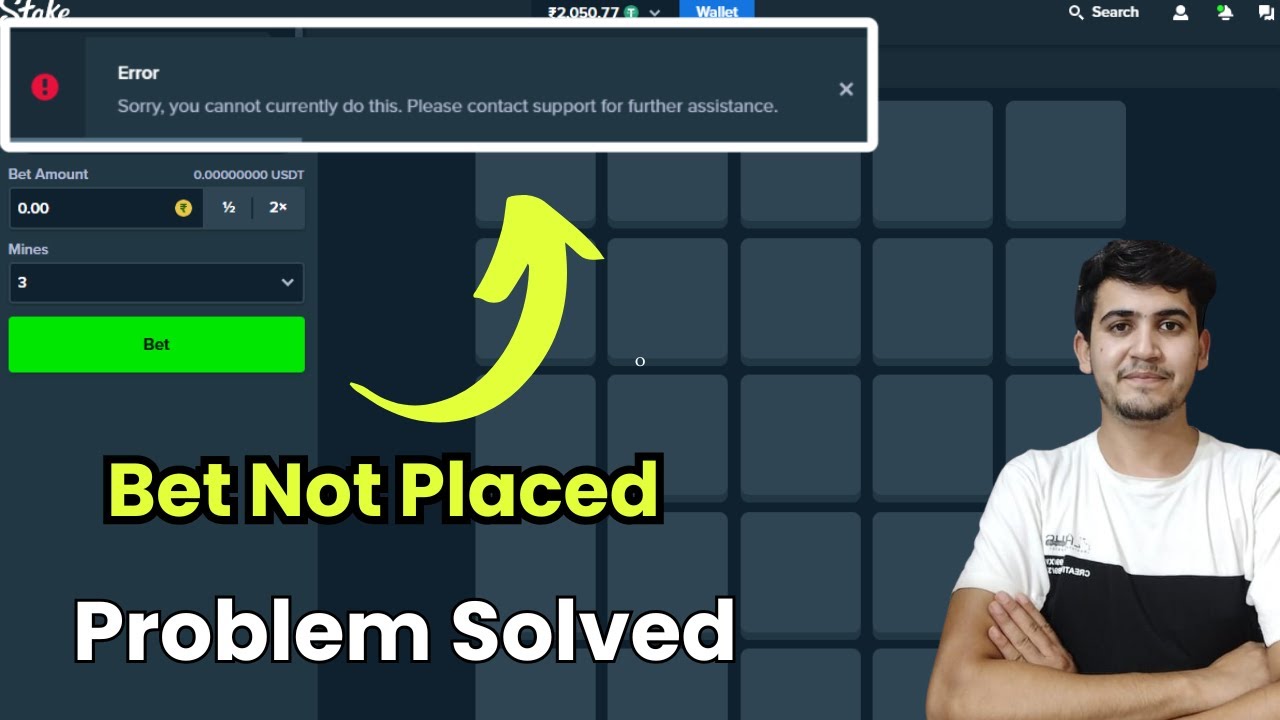Stake Bet Not Placed Error || Sorry You Cannot Currently Do This || Problem Solved #pending #stake