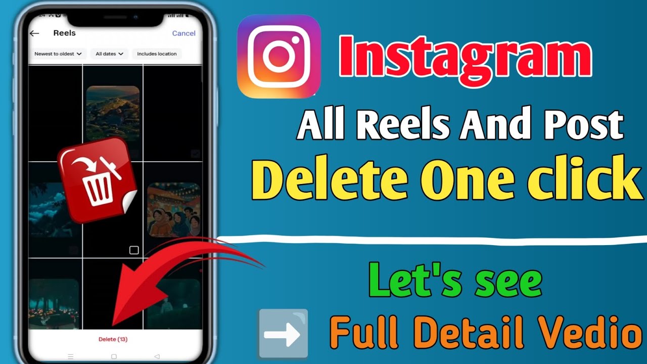How to delete instagram all reels and post in one click !! Instagram ke all reels delete kaise kare