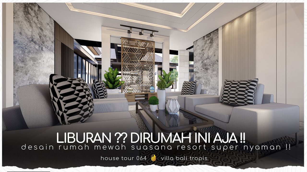 Suasana Resort yang Berkelas di Rumah Modern Tropis bergaya Villa Bali