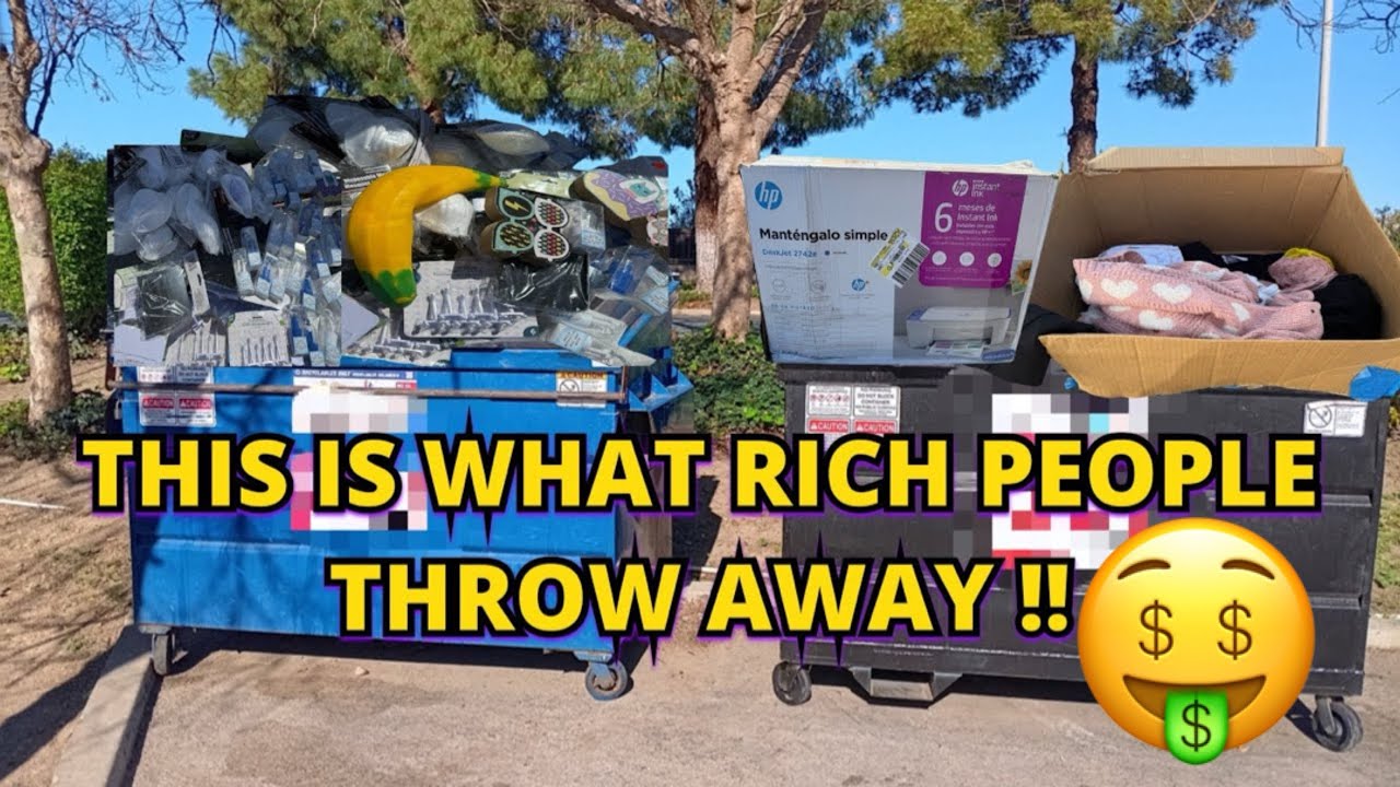 DUMPSTER DIVING - THIS IS AMAZING YOU WON'T BELIEVE WHAT  RICH PEOPLE THROW AWAY!🤑