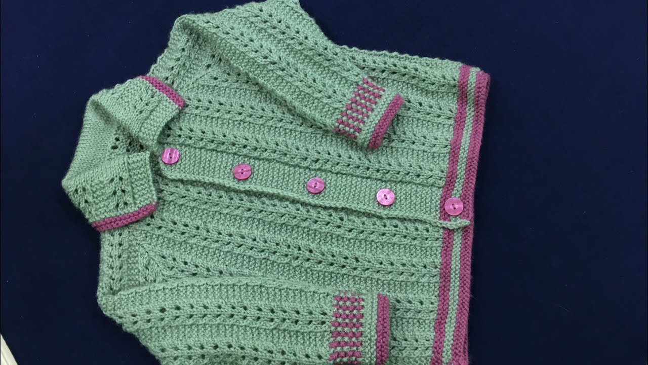 Hand knitted Cardigan for 2 years old baby girl