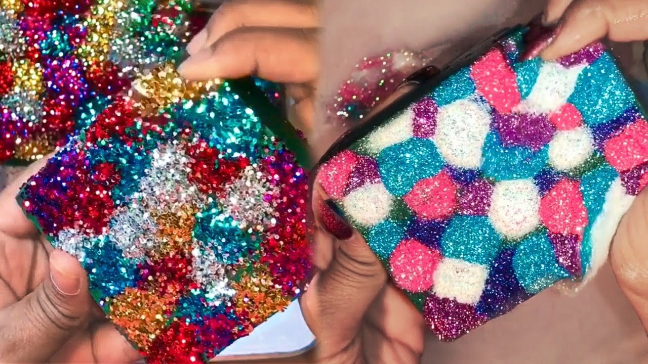 Crushing Soaked Floral Foam With Glitter ASMR