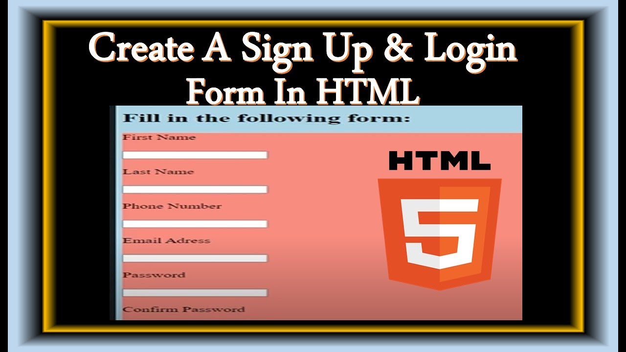 How To Create A Sign Up & Login Form in HTML | Sign Up & Login Form In HTML