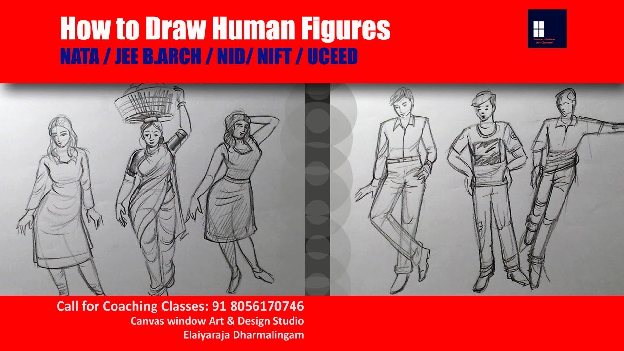 NATA | JEEBArch | NID | NIFT | UCEED | How to Draw Human Figures
