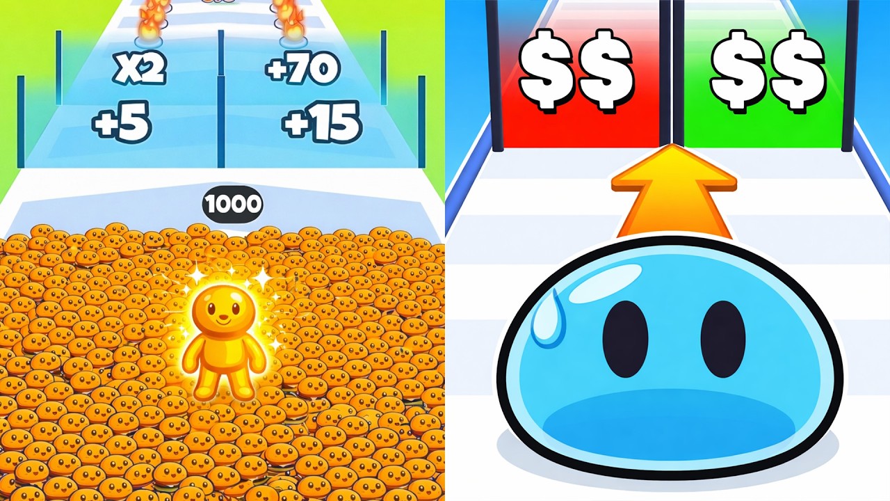 Food Run vs Slime Run Race - Full Levels Speedrun Gameplay (Android & iOS)