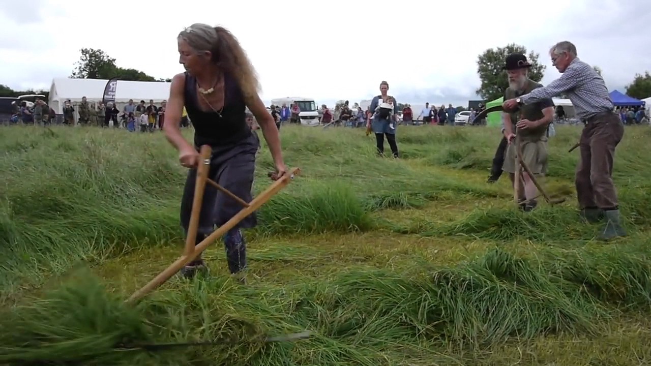 Scythe Festival 2016 - using Scottish snaths in the team event