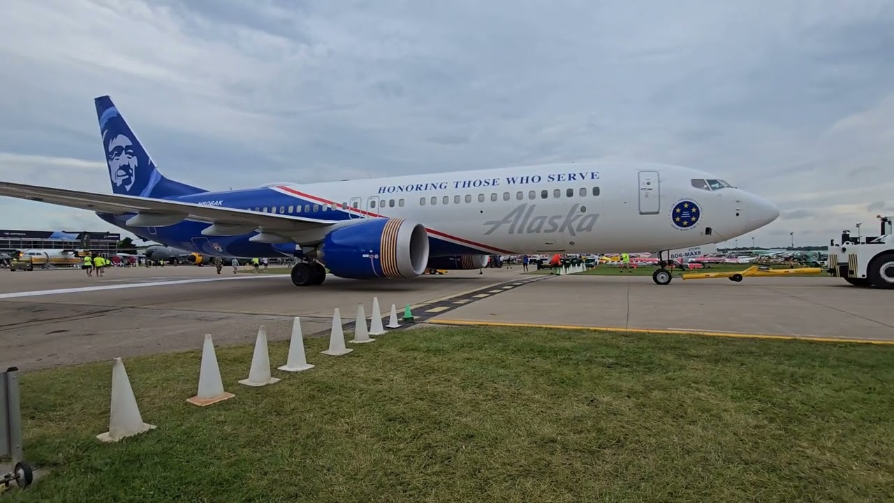 Alaska Airlines Boeing 737 MAX 8 Makes An Appearance At Oshkosh 2025