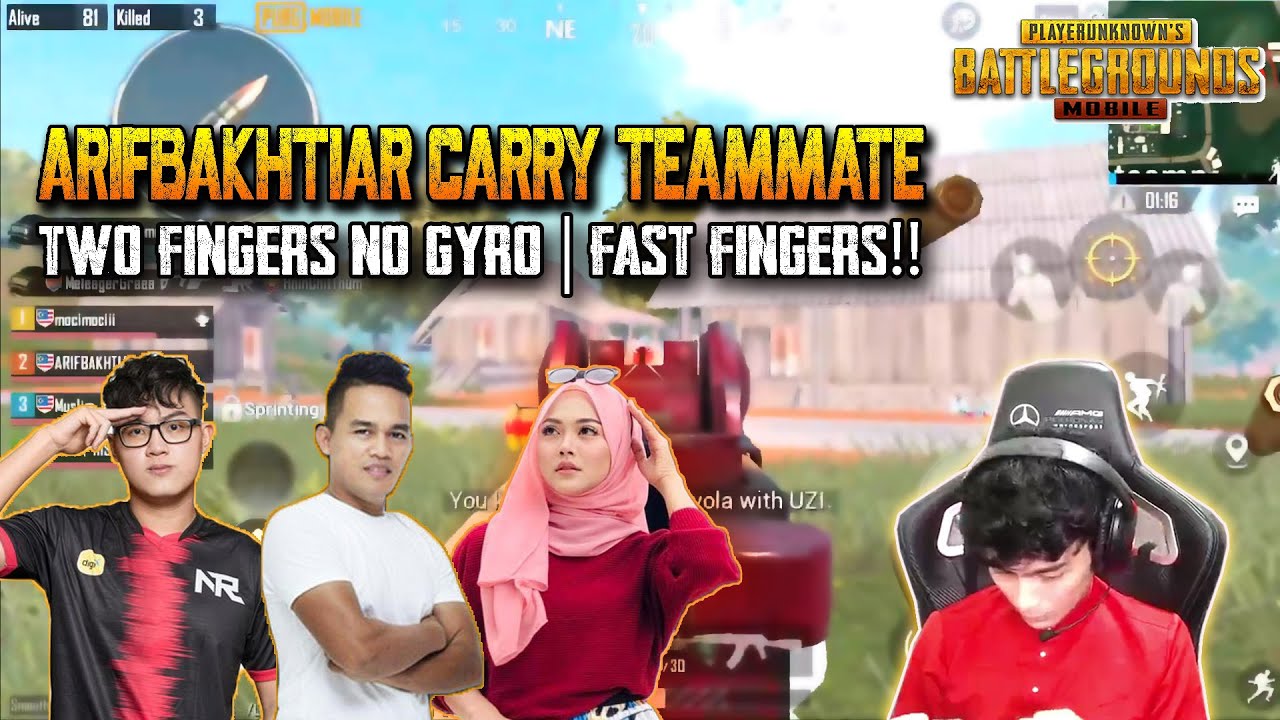 Padu Gameplay !! Arifbakhtiar Carry Muna, InSomnus, dan Chulas | 2 Fingers No Gyro | PUBG MOBILE