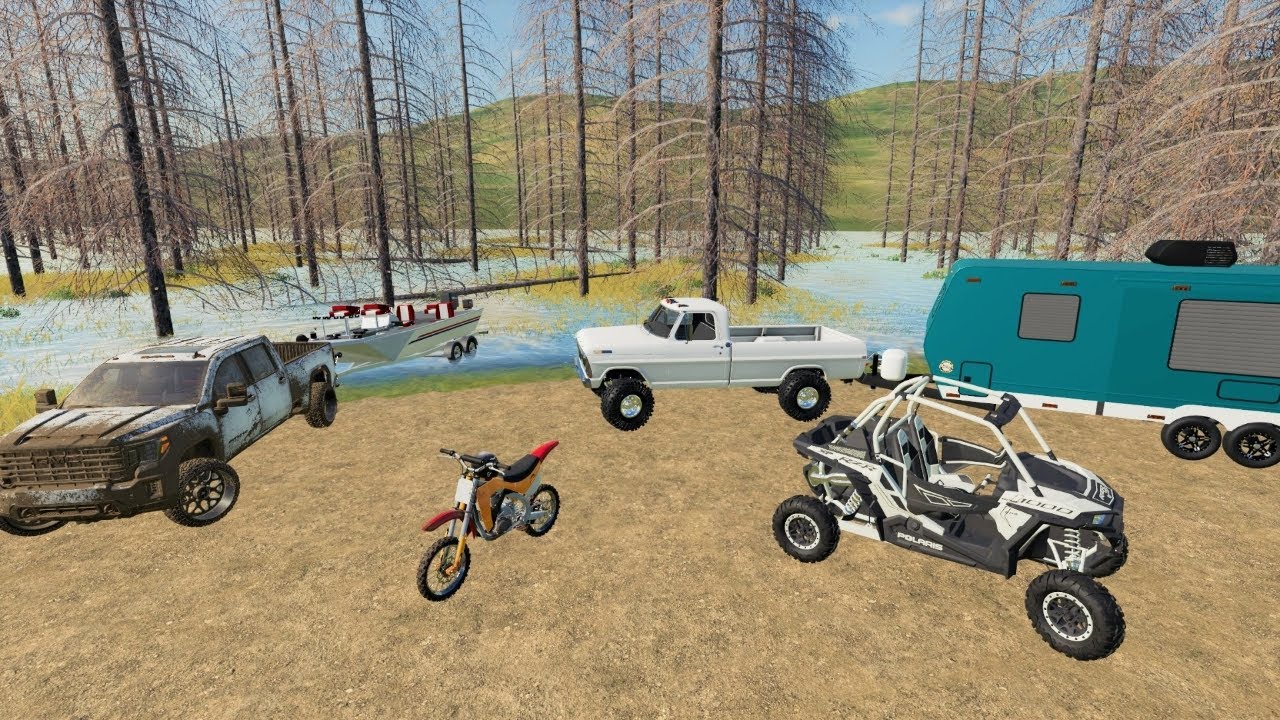Camping in a abandoned swamp | Farming Simulator 19 camping and mudding