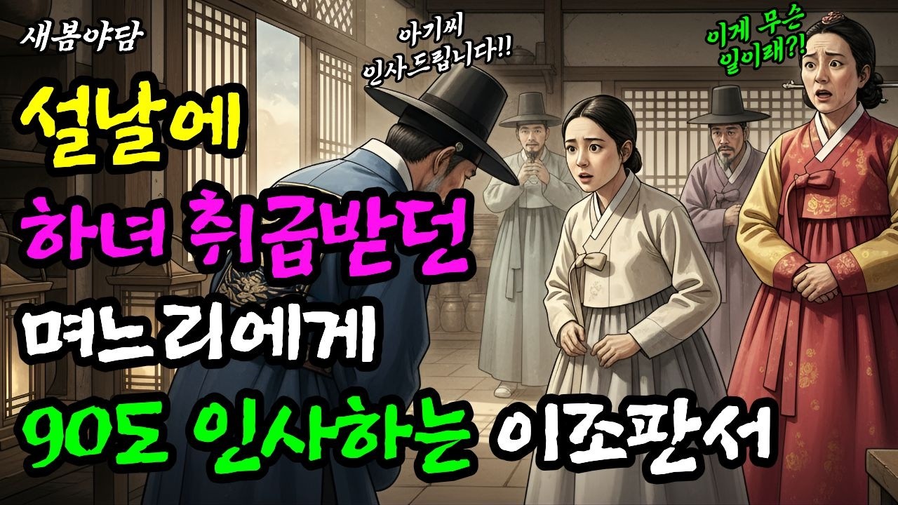 설날에 며느리를 하녀 취급하며 부려먹던 시어머니, 며느리에게 이조판서가 90도 인사하니 시댁이 뒤집혔다 ㅣ 야담·민담·전설·설화·옛날이야기
