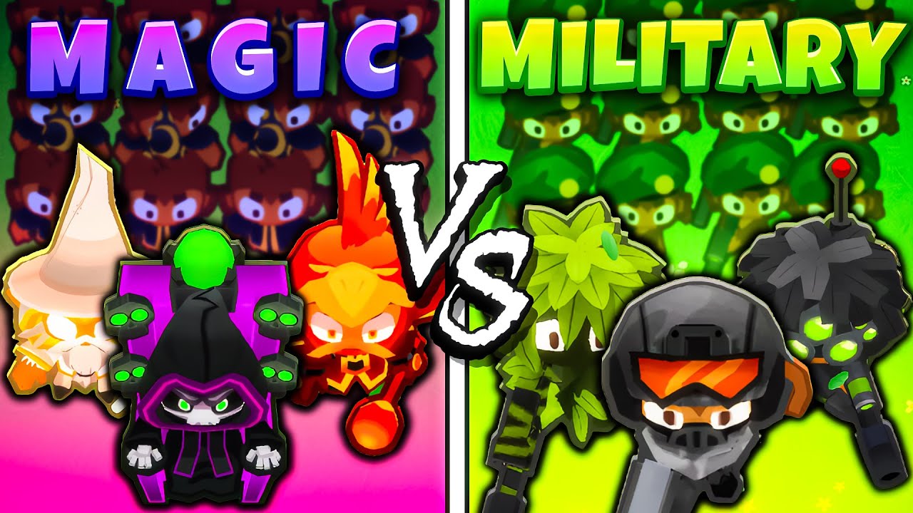 INFINITE MAGIC vs UNLIMTED MILITARY Towers in BTD 6!
