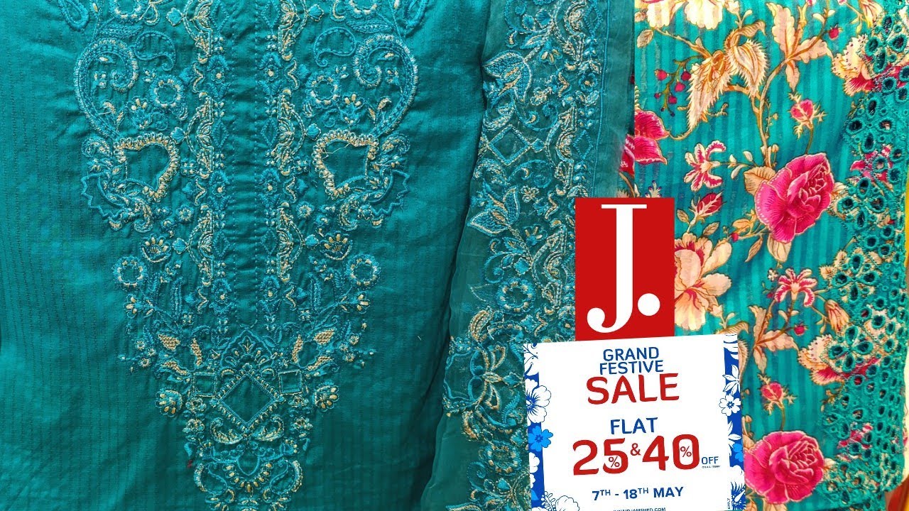 😱 J. Flat 40% OFF Sale 2025 😱📣 j. Unstitched sale collection 📣 j. Junaid Jamshed Sale 2025 ♥️ Part 2