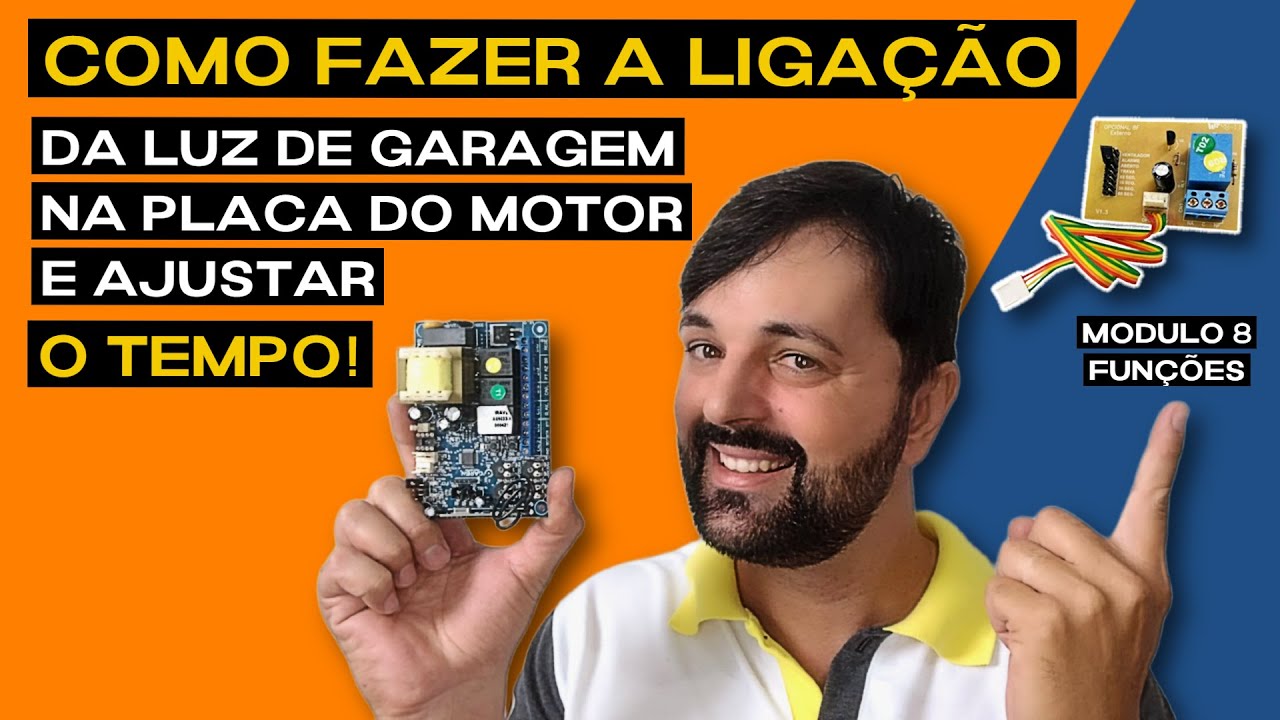 COMO FAZER A LIGAÇÃO DA LUZ DE GARAGEM NA PLACA DO MOTOR E AJUSTAR O TEMPO!!!