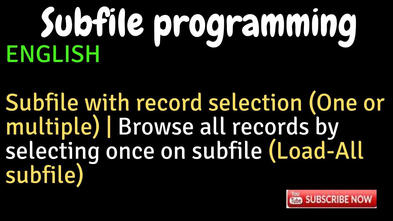 IBM i - Subfile with record selection| RPG subfile example with record selection