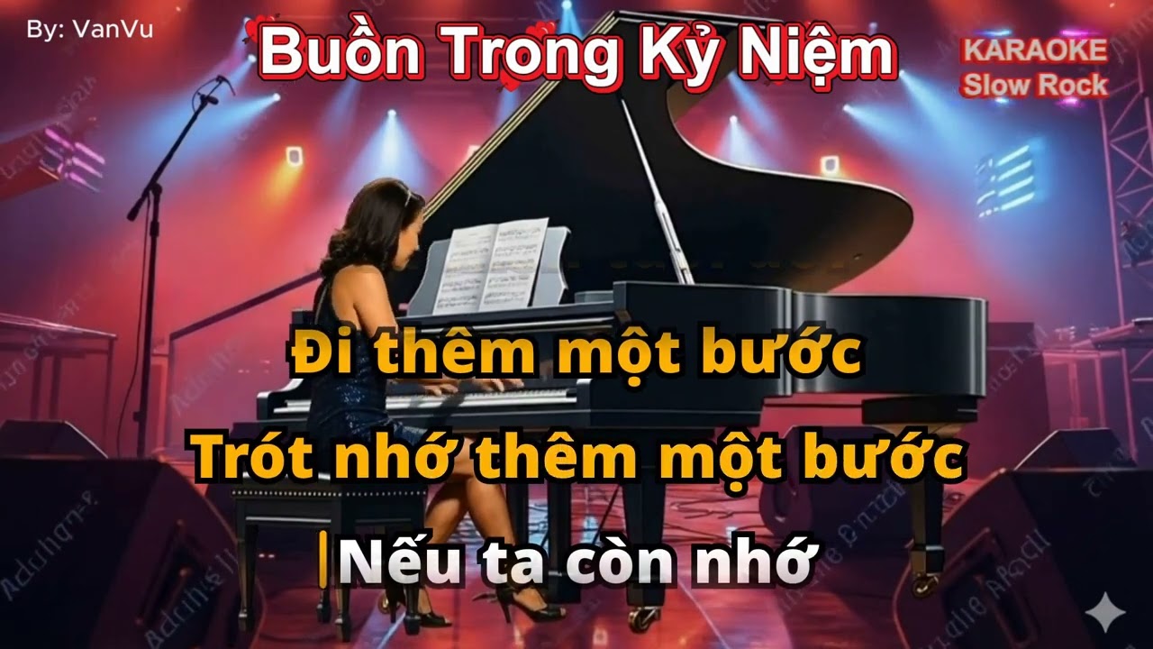 BUỒN TRONG KỶ NIỆM - KARAOKE Tone Nữ (Bm) | Slow Rock