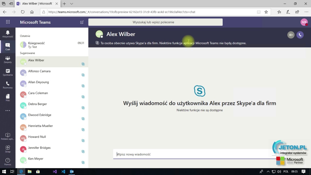 Omówienie aplikacji TEAMS w Office365