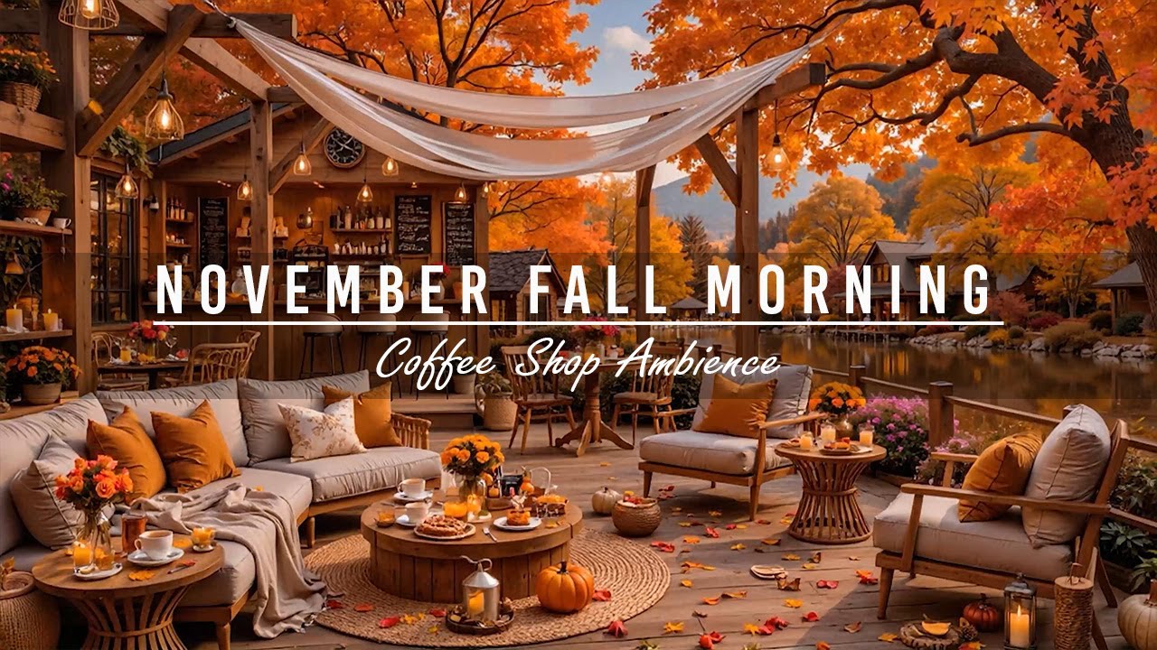 Happy November Fall Jazz at Cozy Coffee Shop Ambience🍂Smooth Piano Jazz Music for Work,Good Mood