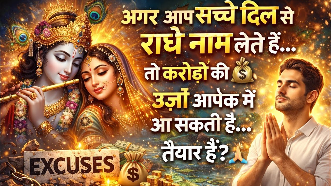 अगर आप सच्चे दिल से राधे नाम लेते हैं… तो करोड़ों की ऊर्जा आपके जीवन में आ सकती है… तैयार हैं?” 💰🙏