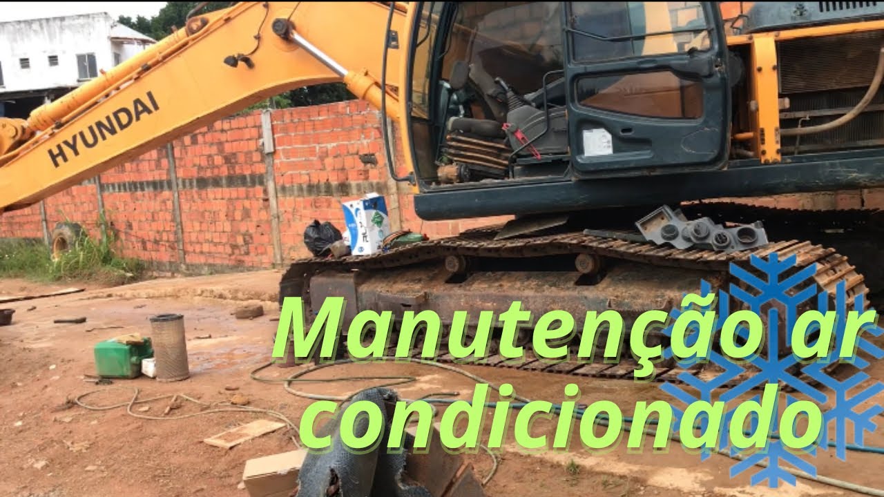 Manutenção ar-condicionado automotivo escavadeira Hyundai