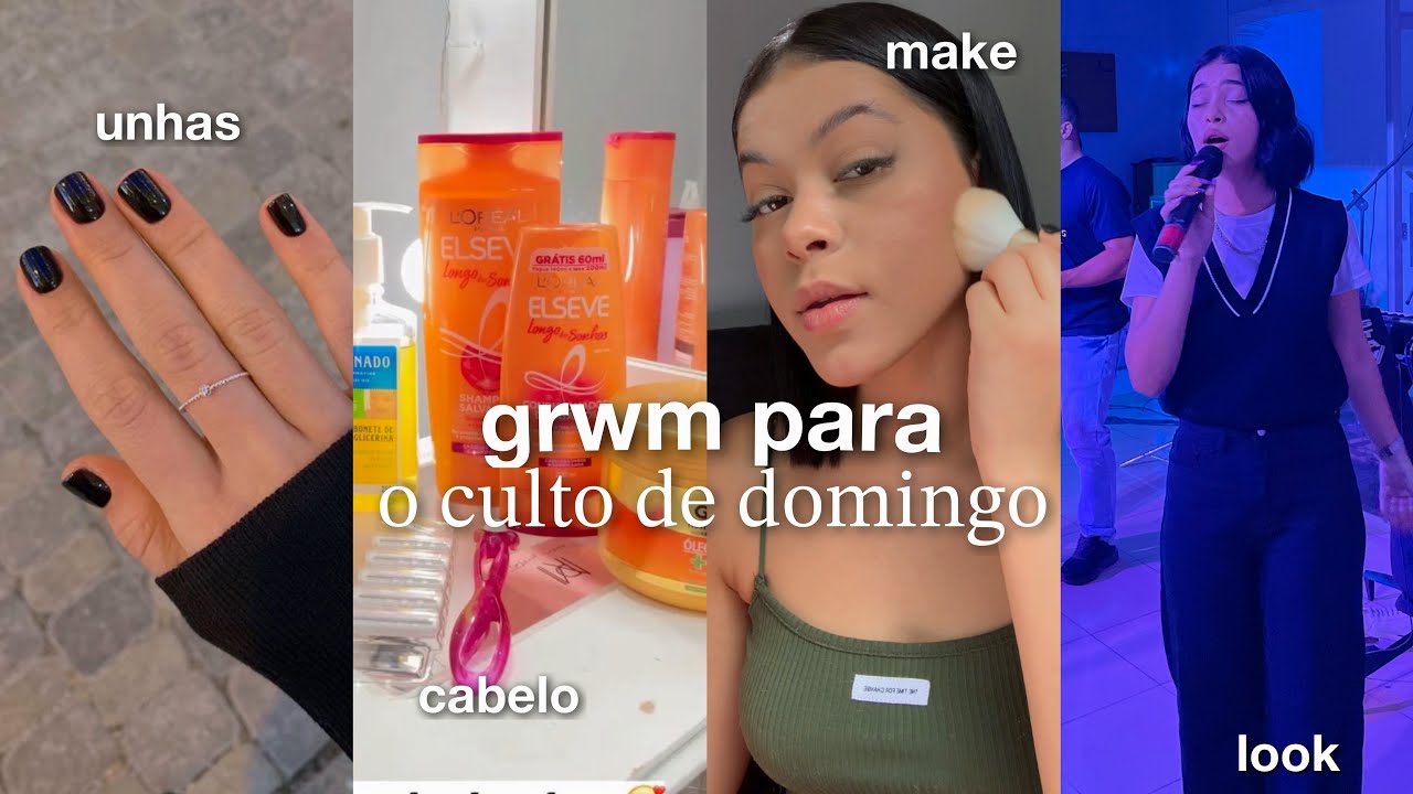 ARRUME-SE COMIGO para o CULTO DE DOMINGO 🤍| unhas, cabelo, skin care, maquiagem, e look 💒🩷