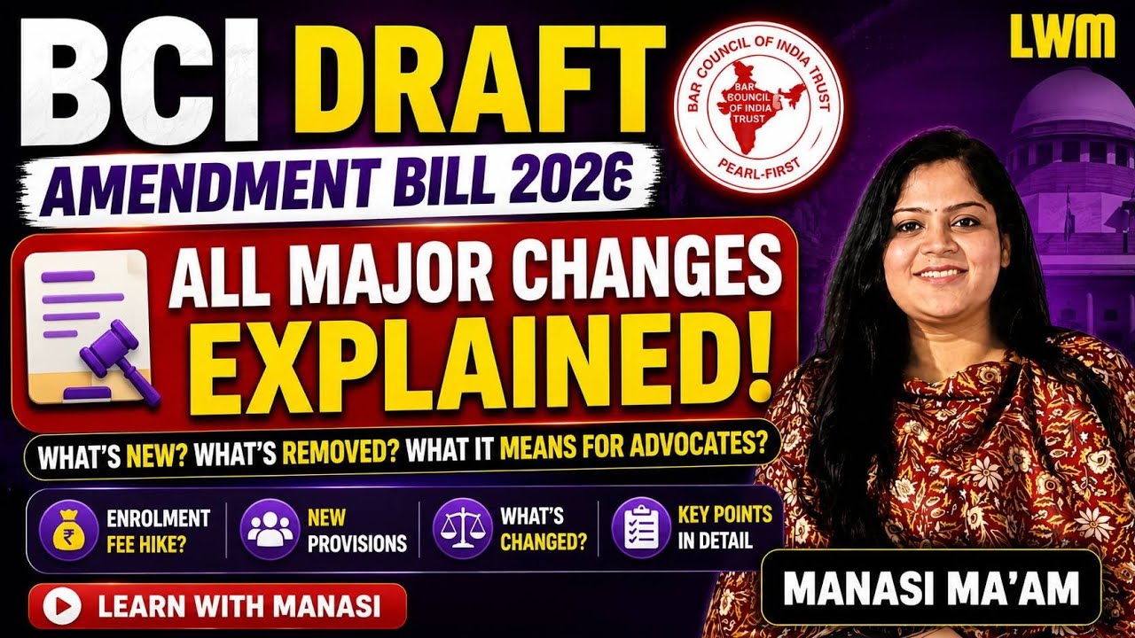 Draft Advocates (Amendment) Bill Explained | Major Changes Proposed by BCI | Enrollment Fee