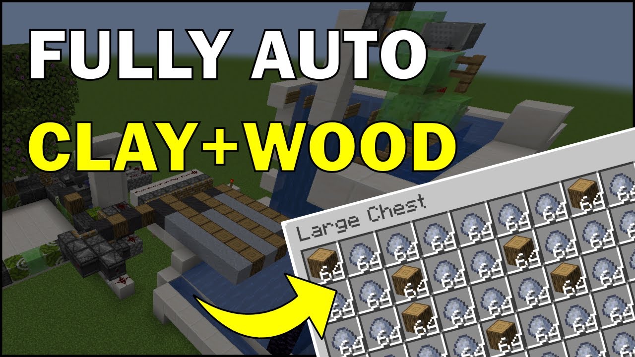 CLAY + WOOD Farm For Minecraft 1.21 (No Player Needed) | TUTORIAL