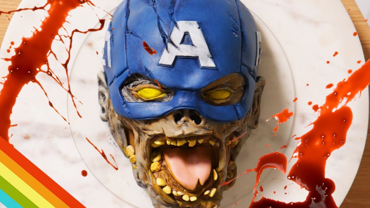 ZOMBIE CAPTAIN AMERICA CAKE!