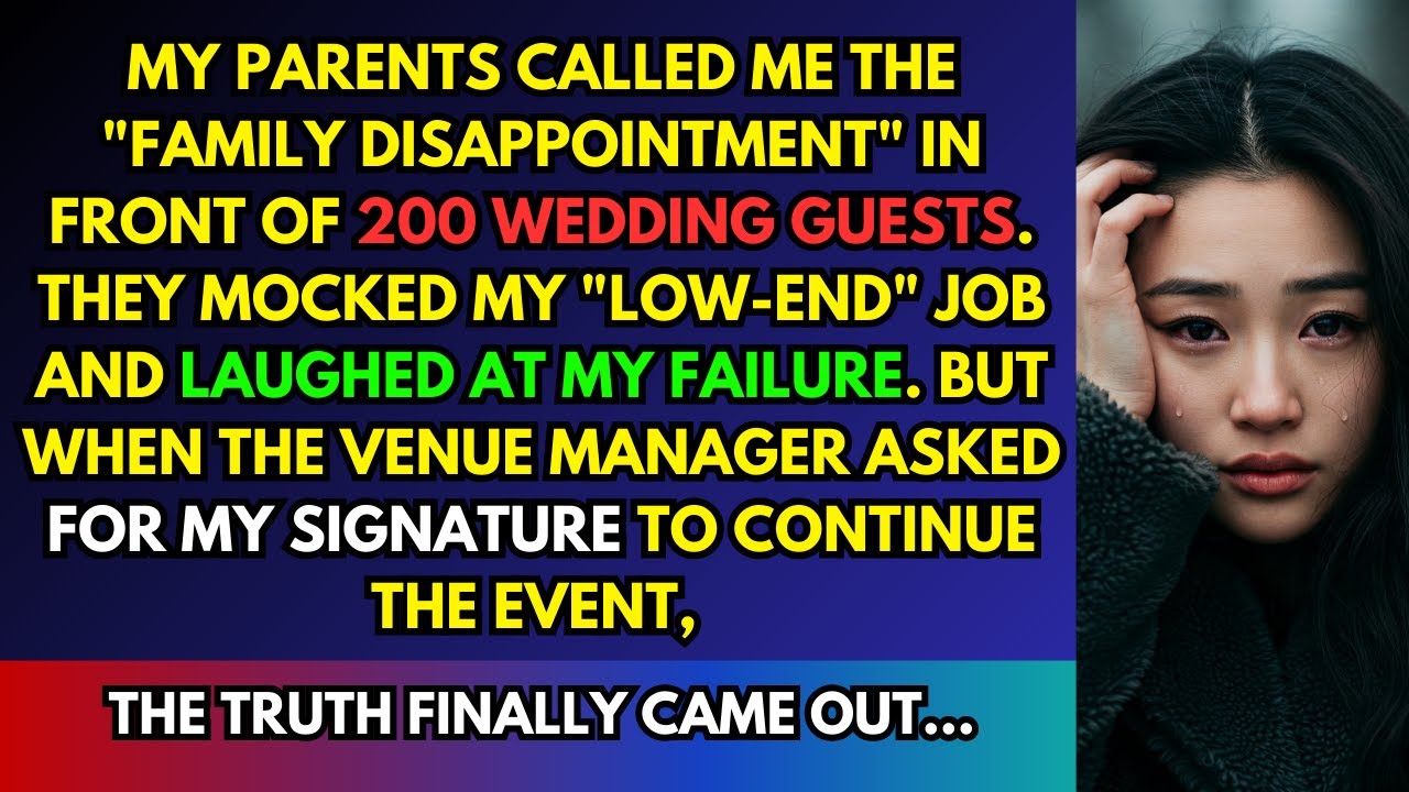 At My Sister’s Wedding, My Parents Called Me a Failure — Then the Venue Manager Stepped In