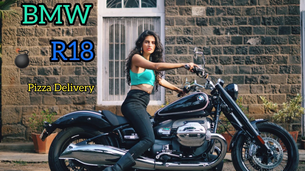 Pizza delivery girl riding Rs.30L BMW R18!! 😮🤤