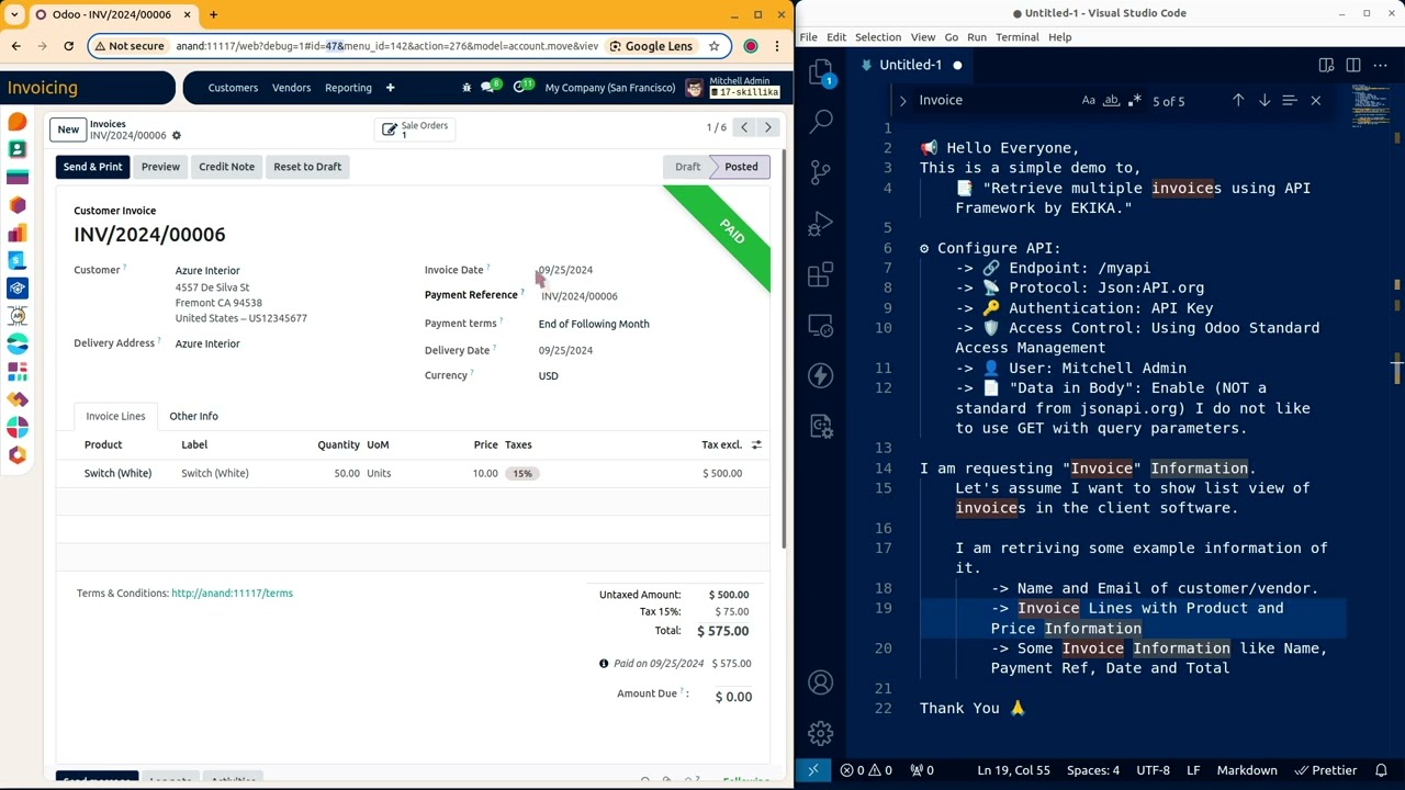 Odoo REST API Framework fetch Invoices by Pages