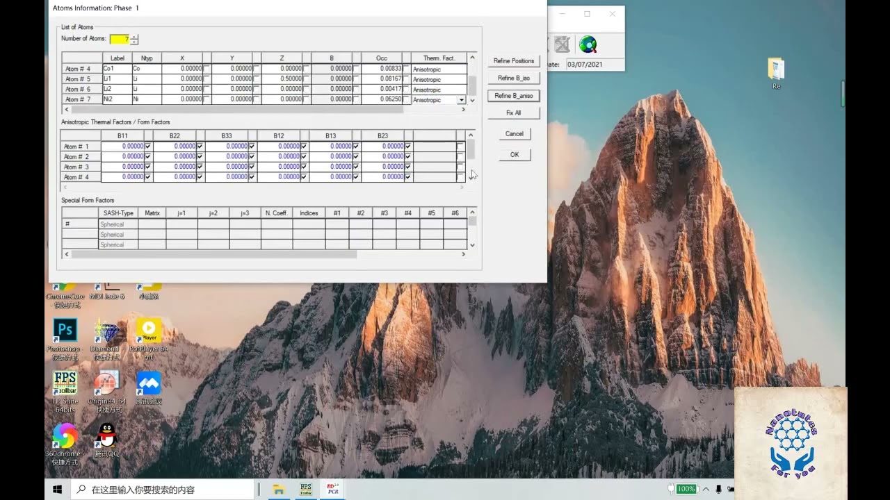 Rietveld refinement of XRD data