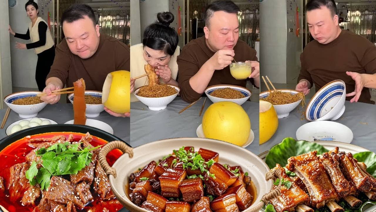 My stingy husband wanted to eat all the braised pork himself, but I ended up eating it all.