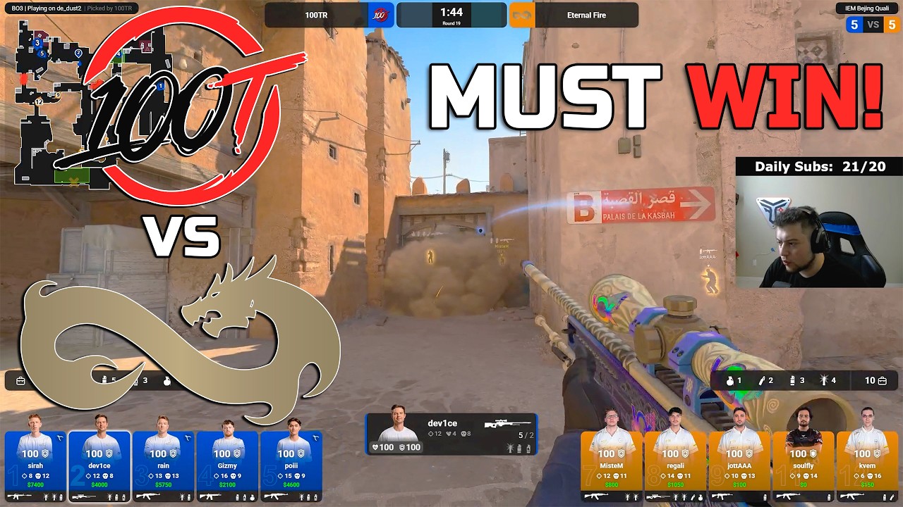 ОТКРЫТАЯ КВАЛИФИКАЦИЯ! 100 Thieves против Eternal Fire &mdash; Хайлайты &mdash; IEM Beijing 2026 Global Quali...