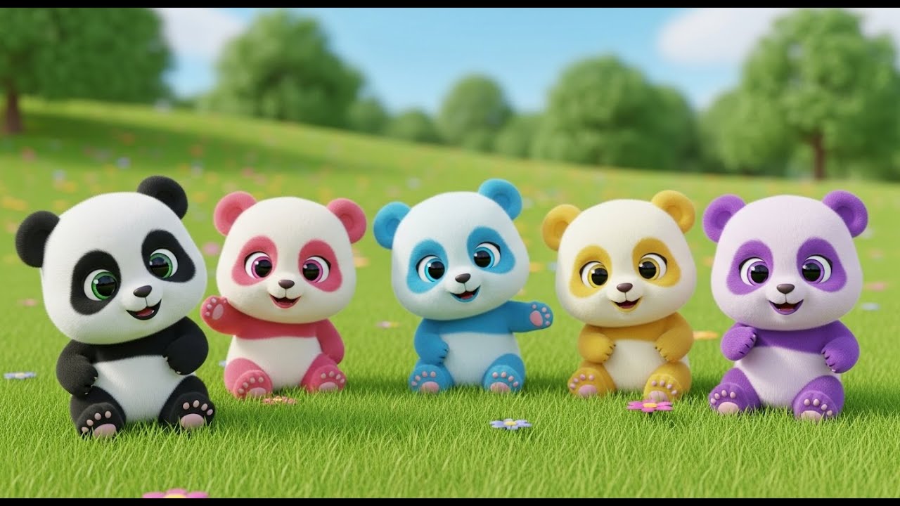 Fünf kleine Panda Babys rollen, rollen, rollen | Süßes Tierlied & Zählen lernen