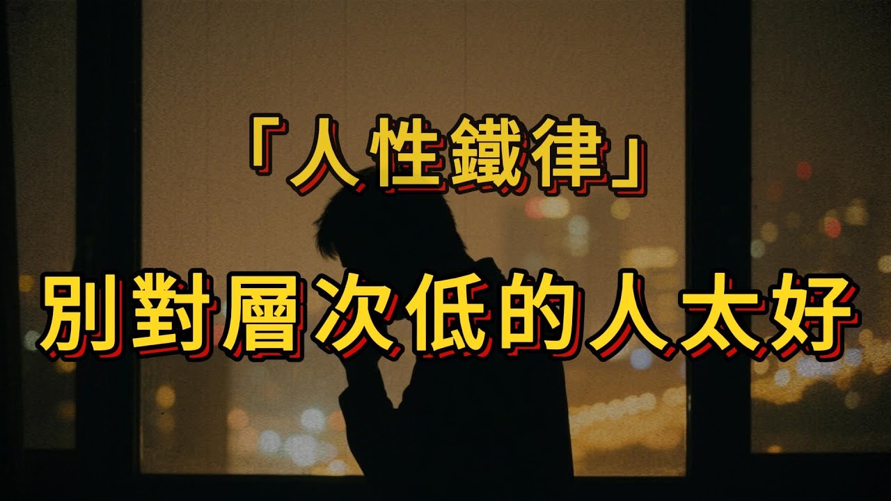 別對層次低的人太好 | 人性鐵律