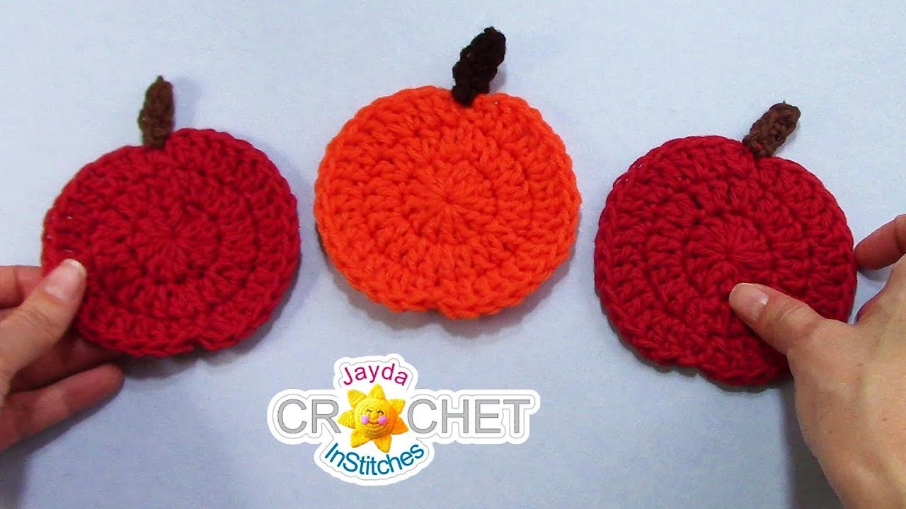 Pumpkin or Apple Drink Coaster - Crochet Quick Fix
