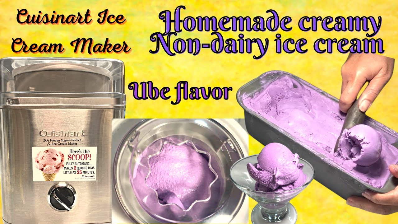 How to make  creamy Vegan Ube ice cream using Cuisinart Ice cream maker