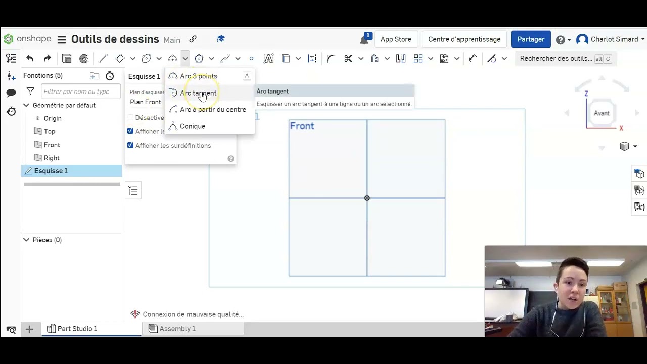Les outils de dessin sur OnShape