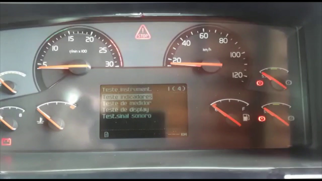 APRENDA A FAZER TESTE NO PAINEL DE INSTRUMENTOS DO VOLVO FH CLÁSSICO